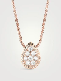 Serpent Bohème S Motif Rose Gold Pendant Necklace With Diamonds