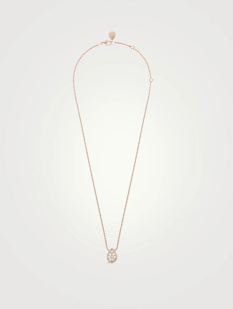 Serpent Bohème S Motif Rose Gold Pendant Necklace With Diamonds