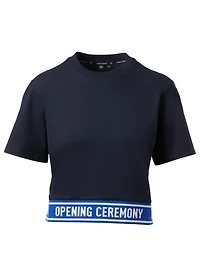 Cropped Elastic Logo T-Shirt