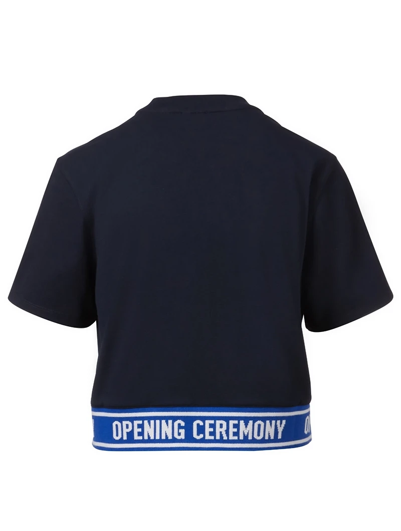 Cropped Elastic Logo T-Shirt