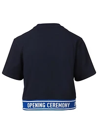 Cropped Elastic Logo T-Shirt