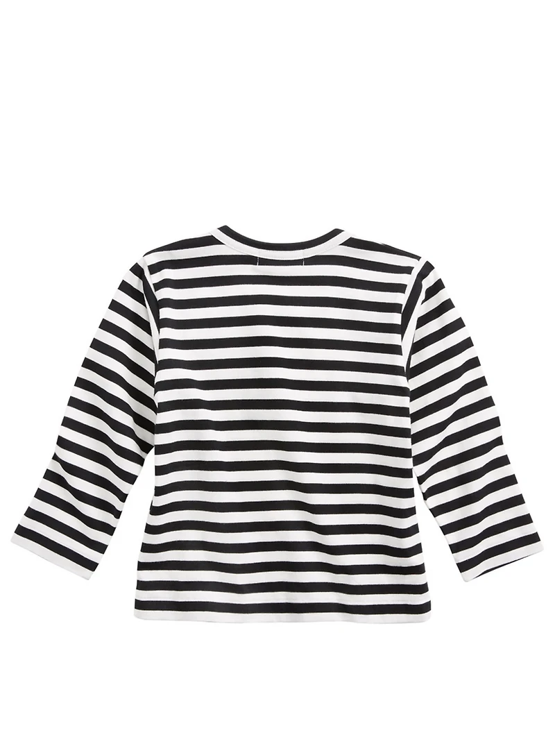 Kids Long Sleeve Heart T-Shirt In Stripe