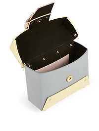 Asher Box Chain Top Handle Leather Crossbody Bag