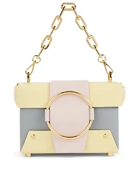 Asher Box Chain Top Handle Leather Crossbody Bag