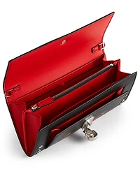 Printed Leather Chain Wallet Bag