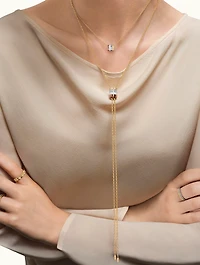 Mini White Edition Gold Ring Pendant Necklace With Diamond