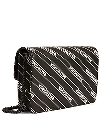 BB Chain Wallet Leather Crossbody Bag In Logo Print