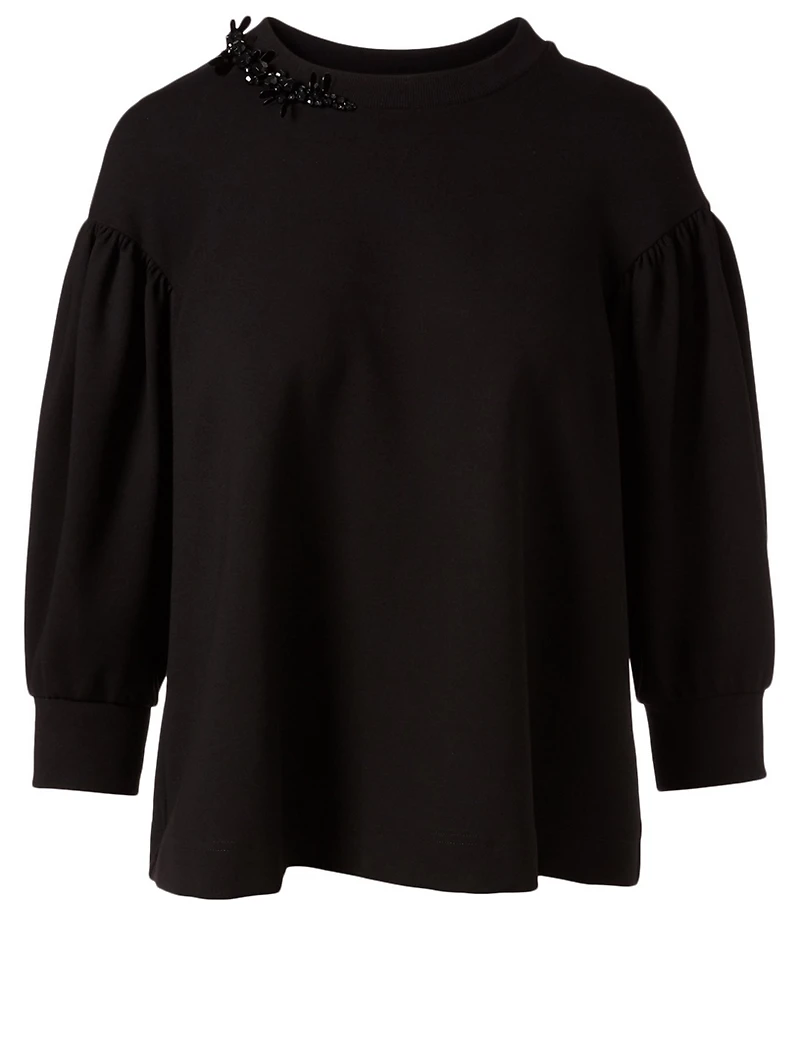 Embellished Drop Sleeve Sweatshirt