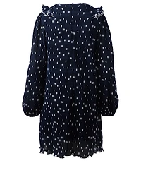 Pleated Georgette Dress Polka Dot