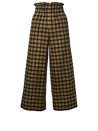 Charron Seersucker Wide-Leg Pants Check
