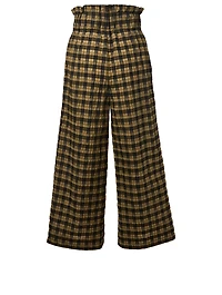 Charron Seersucker Wide-Leg Pants Check