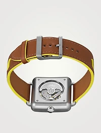 Carre H MM Leather Strap Watch
