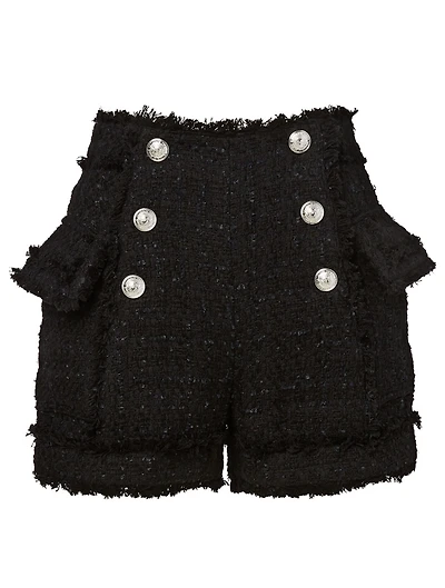 Tweed Double-Breasted Shorts