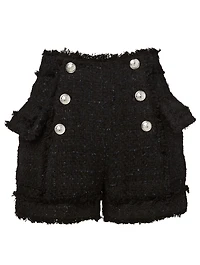 Tweed Double-Breasted Shorts