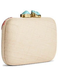 Mini Coral Embroidered Clutch