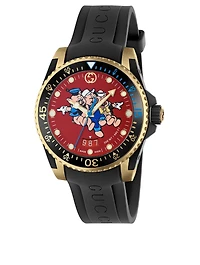 CNY Gucci Dive Watch With Rubber Strap