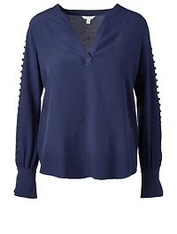 Abe Button-Sleeve Blouse