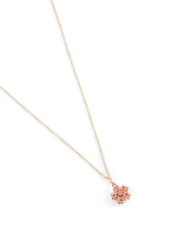 Small 14K Rose Gold Sakura Necklace With Diamonds