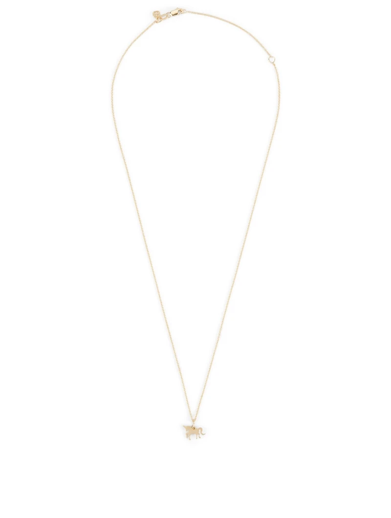 Tiny Pure 14K Gold Unicorn Necklace