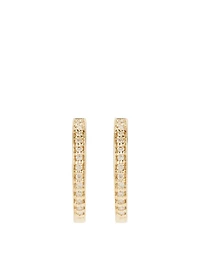 Small 14K Gold Huggie Earrings With Diamonds