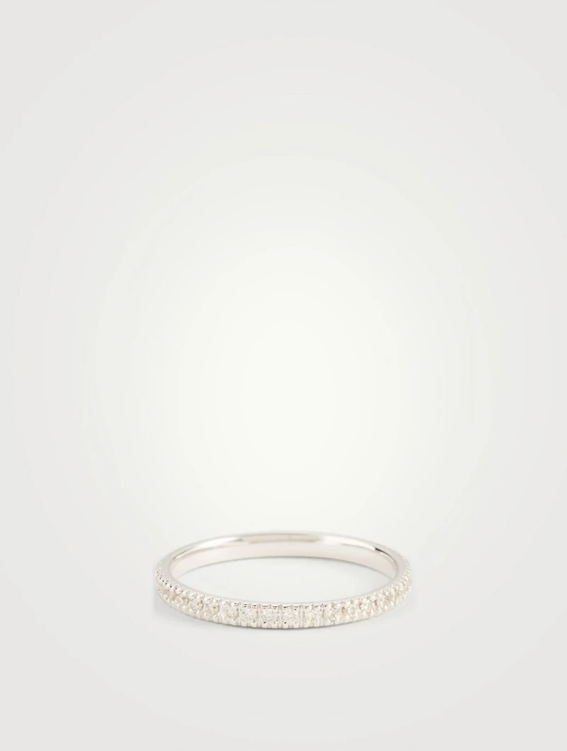 14K White Gold Eternity Band With Diamonds