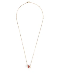 Mini Red Edition Quatre Gold Pendant Necklace With Diamond