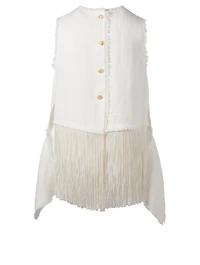 Raw-Edge Linen Top