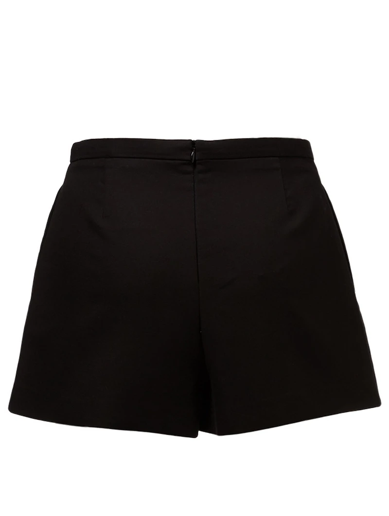 Cotton-Blend Pleated Shorts