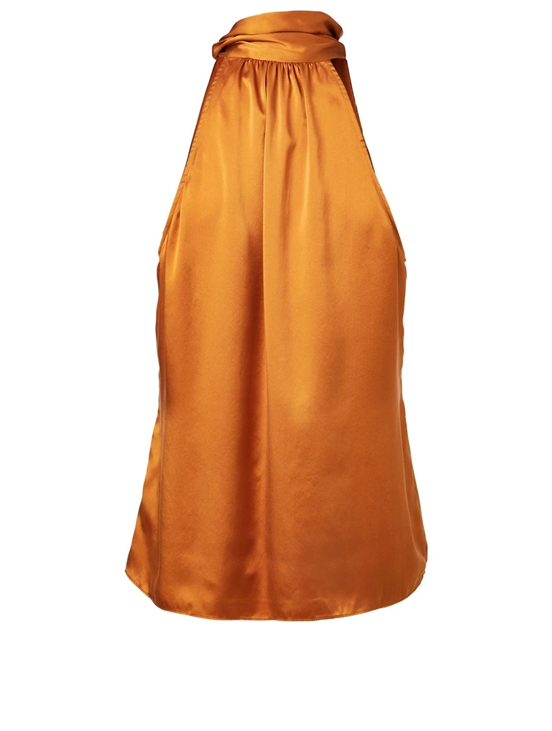 Silk Tank Top With Neck Tie
