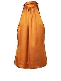 Silk Tank Top With Neck Tie