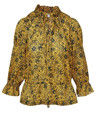 Ruffle Neck Blouse Floral Print