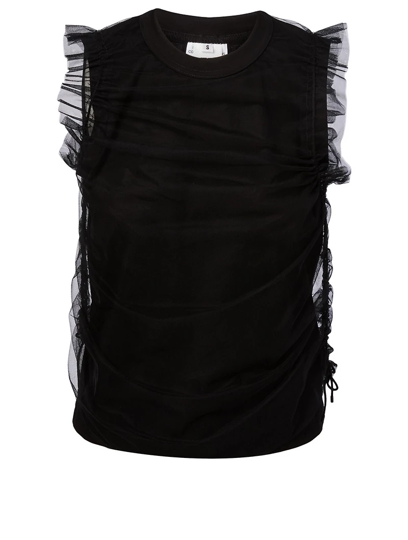 Pleated Tulle Top