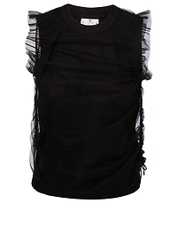 Pleated Tulle Top
