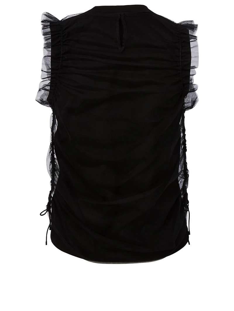 Pleated Tulle Top
