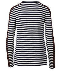 Wool Long-Sleeve Top Stripe Print