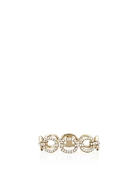 14K Gold Half Link Ring With Diamonds