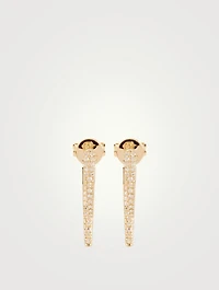 14K Gold Hook Earrings With Diamonds