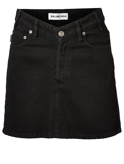 V-Neck Denim Mini Skirt