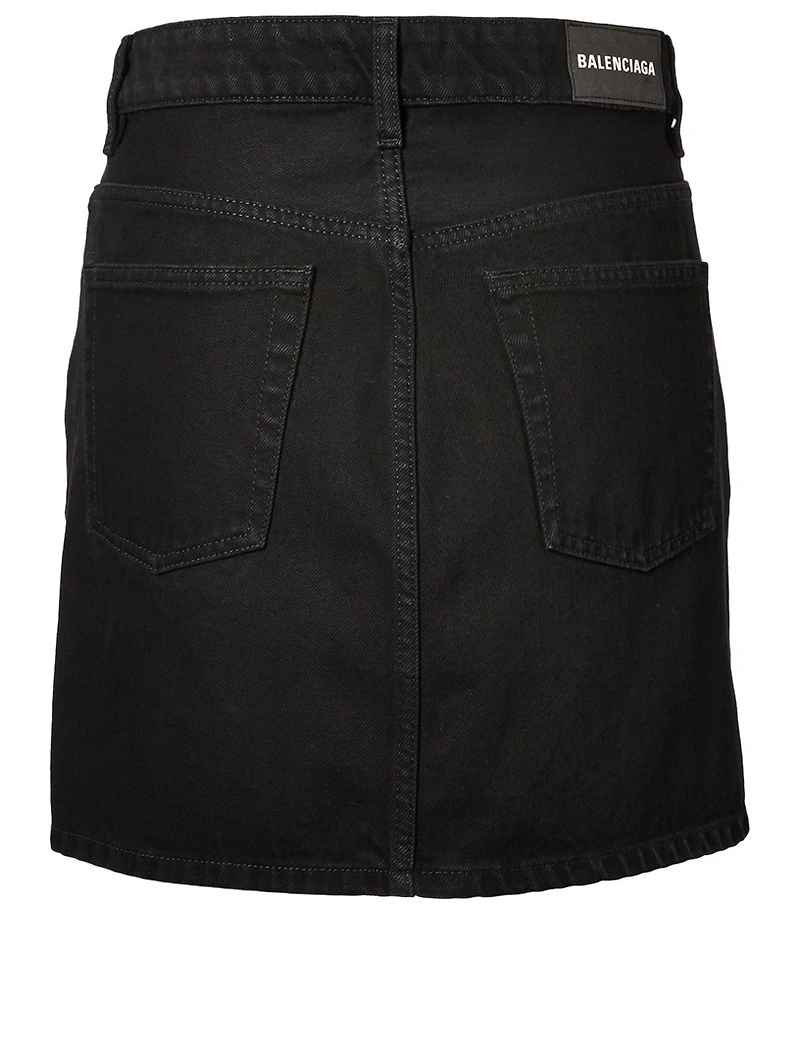 V-Neck Denim Mini Skirt