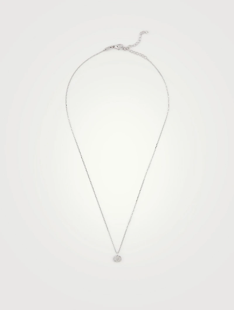 GG Running 18K White Gold Necklace With Diamonds
