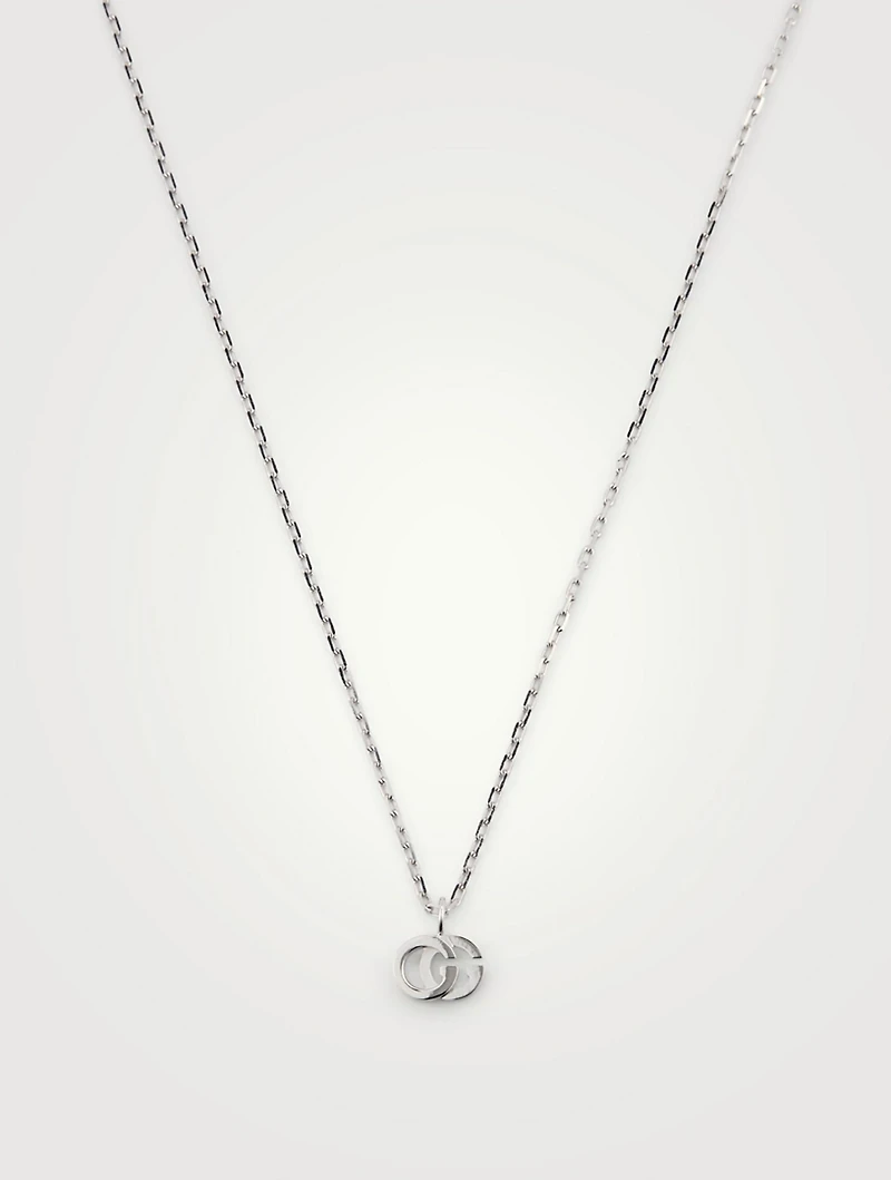 GG Running 18K White Gold Necklace With Diamonds
