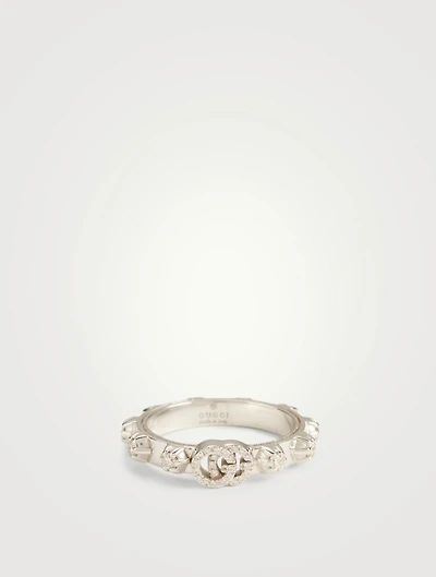 GG Running White Gold Ring With Diamonds