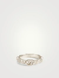 GG Running White Gold Ring With Diamonds