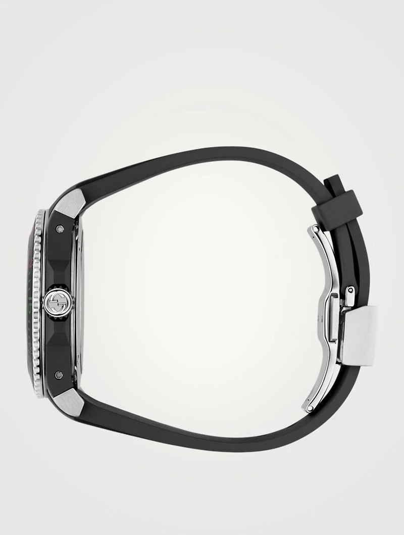 Gucci Dive Feline Stainless Steel Rubber Strap Watch
