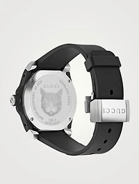 Gucci Dive Feline Stainless Steel Rubber Strap Watch