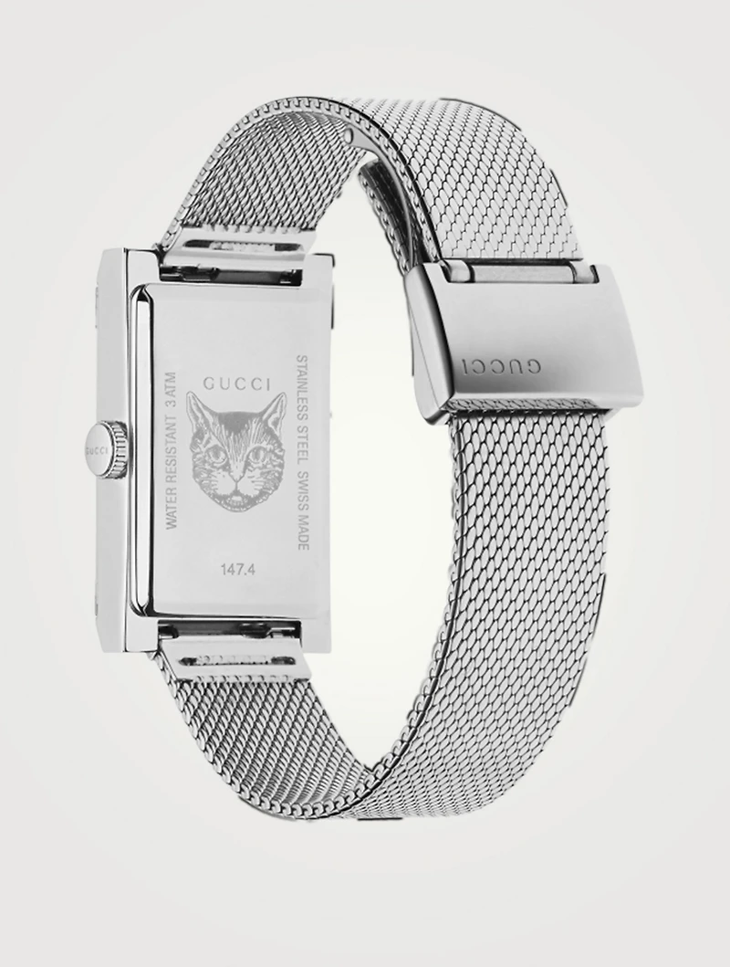 G-Frame Stainless Steel Mesh Bracelet Watch