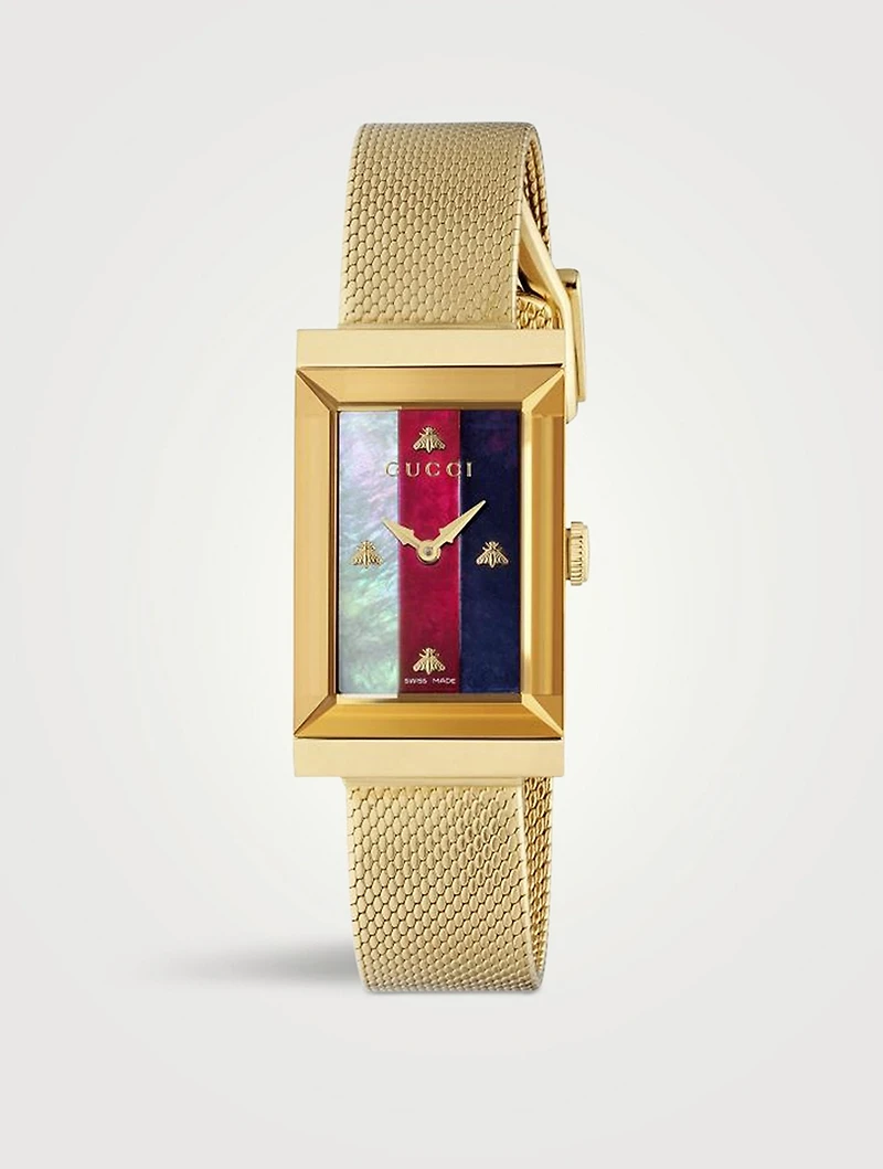 G-Frame Goldtone Mesh Bracelet Watch