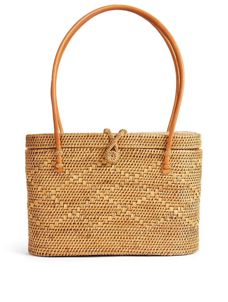 Nina Woven Palm Tote Bag