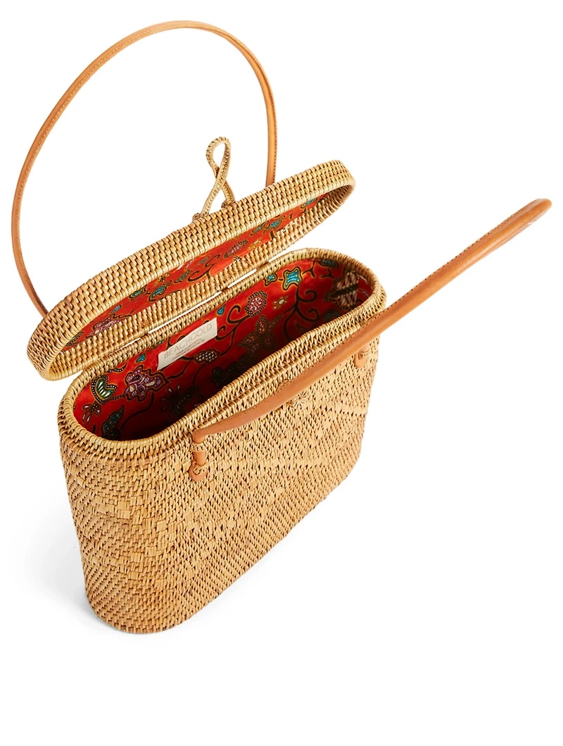 Nina Woven Palm Tote Bag