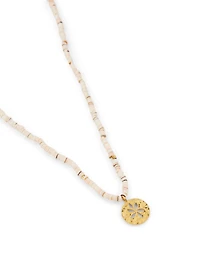 Heishi Beaded Necklace With Gold-Plated Sand Dollar